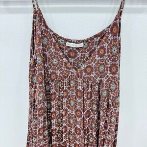 BE COOL CREAM BOHO MAXI STRAP medallion print dress coverup Sz Large sexy